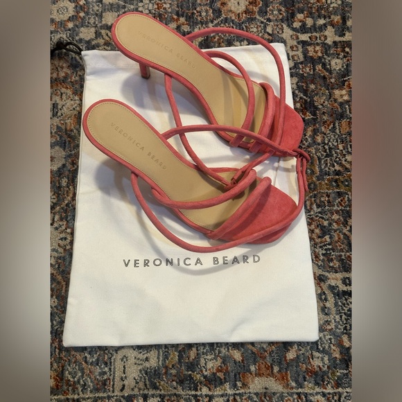 Veronica Beard Mariel Women’s Ankle Strap Sandal in Size 7.5 in Coral - Picture 4 of 11